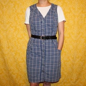 Vintage Plaid Pinafore Dress